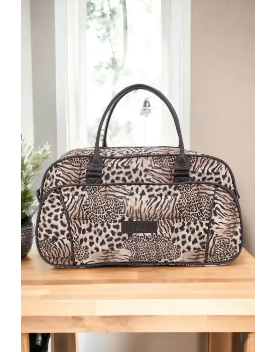 Leopar Desen Seyahat ve Spor Çantası