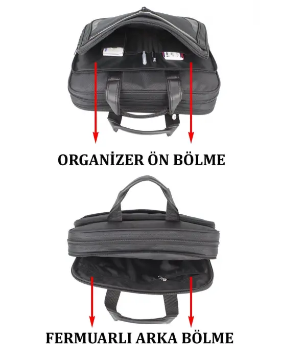15,6 inç Su Geçirmez Siyah Laptop Evrak Çantası