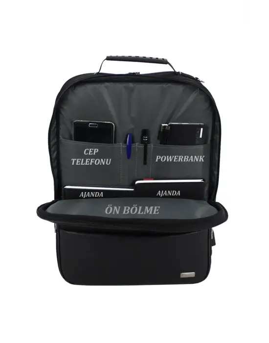 17,3 inç Sportif Keten Kumaş Siyah Laptop Sırt El Ve Omuz Çantası