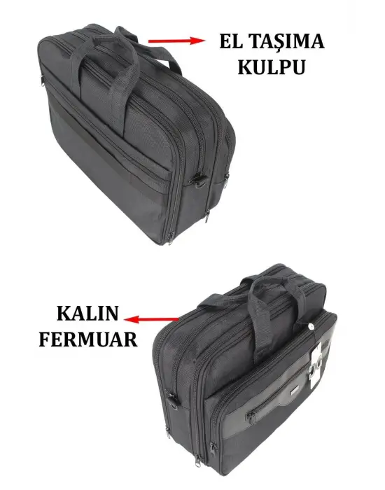 17,3 Inç Körüklü Siyah Laptop Evrak Çantası