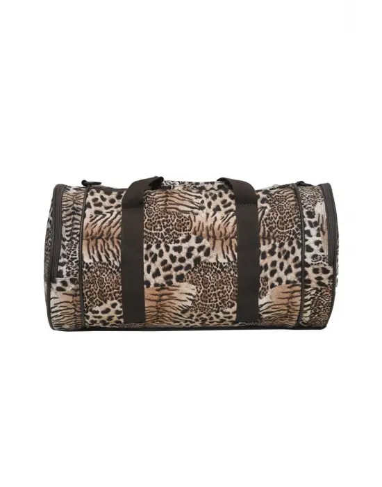 Su Geçirmez Kumaş Leopar Desen Kadın Seyahat Ve Spor Çantası