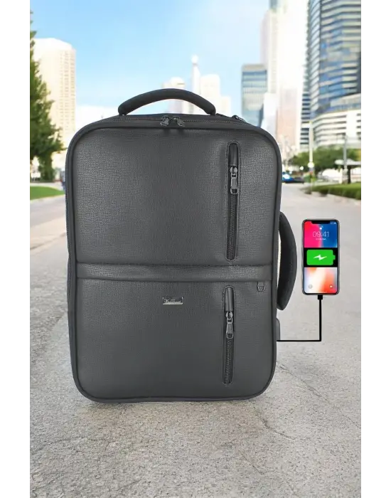 14-16 inç Usb Aparatlı Fonksiyonel Laptop Sırt El ve Omuz Çantası