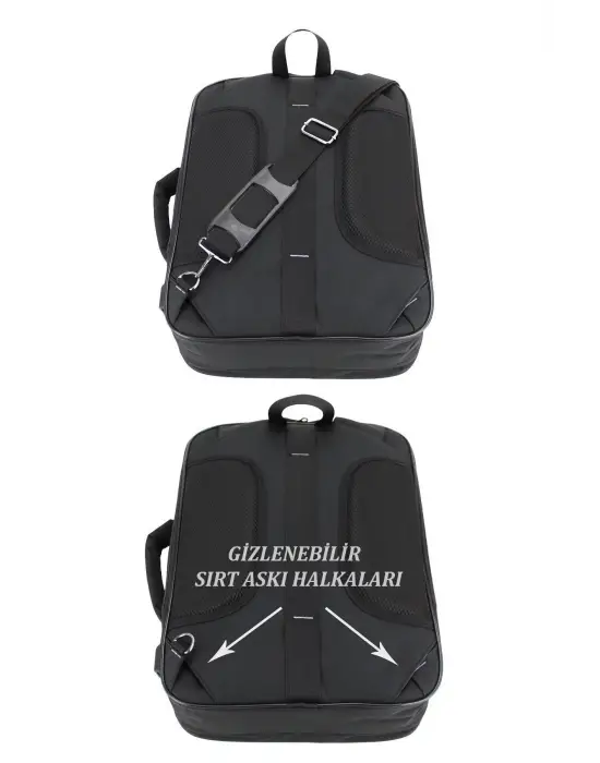 14-16 inç Usb Aparatlı Fonksiyonel Laptop Sırt El ve Omuz Çantası