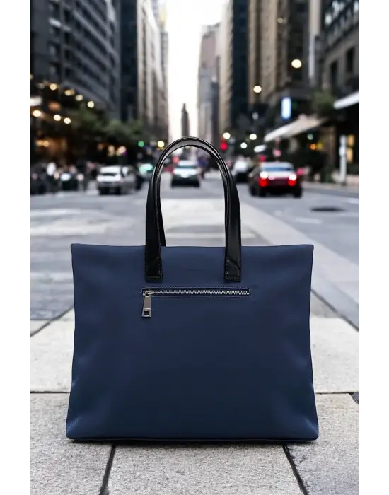 Kadın Casual Su Geçirmez 13-14 İnç Lacivert-Siyah Evrak Notebook Laptop Çantası