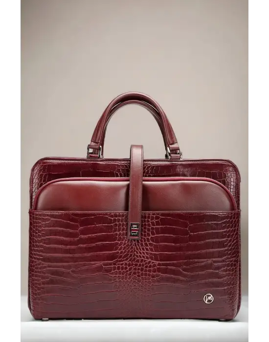 Evrak Laptop Çantası Bordo Rugan 13 14 15.6 Inç