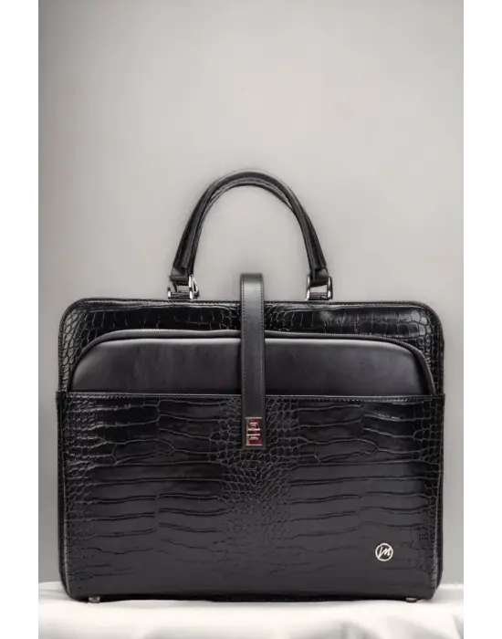 Evrak Laptop Çantası Siyah Rugan 13 14 15.6 Inç