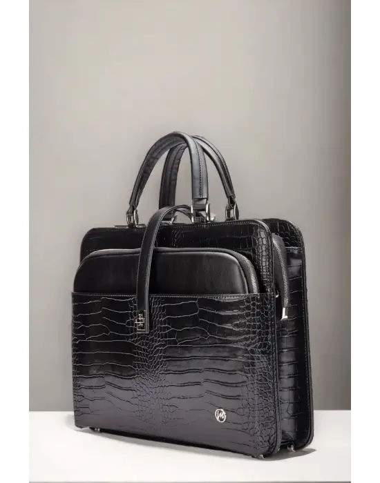 Evrak Laptop Çantası Siyah Rugan 13 14 15.6 Inç