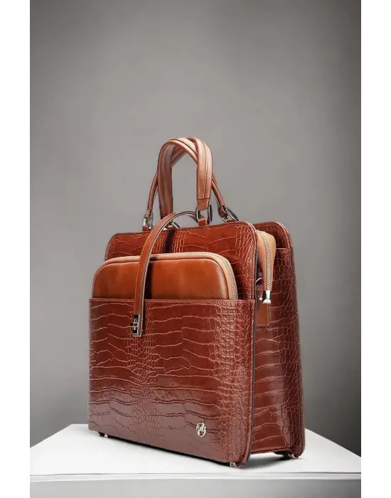 Evrak Laptop Çantası Taba Rugan 13, 14 15.6 Inç