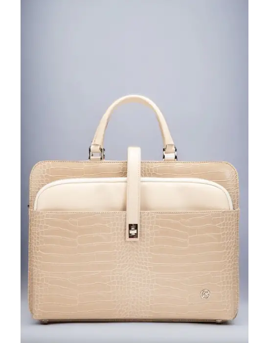 Evrak Laptop Çantası Krem Rugan 13, 14 15.6 Inç