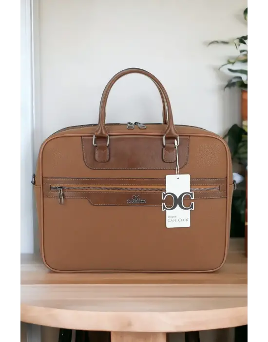 Suni Deri 15,6 inç Taba Laptop Evrak Çantası