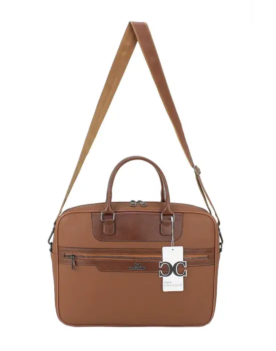 Suni Deri 15,6 inç Taba Laptop Evrak Çantası