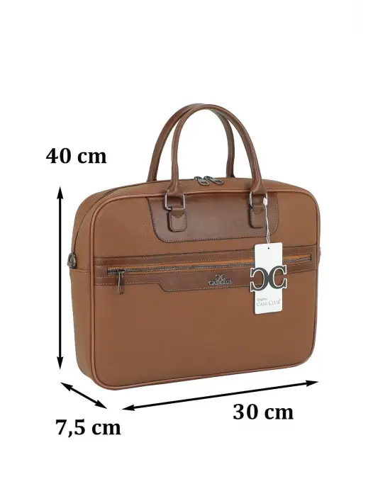 Suni Deri 15,6 inç Taba Laptop Evrak Çantası