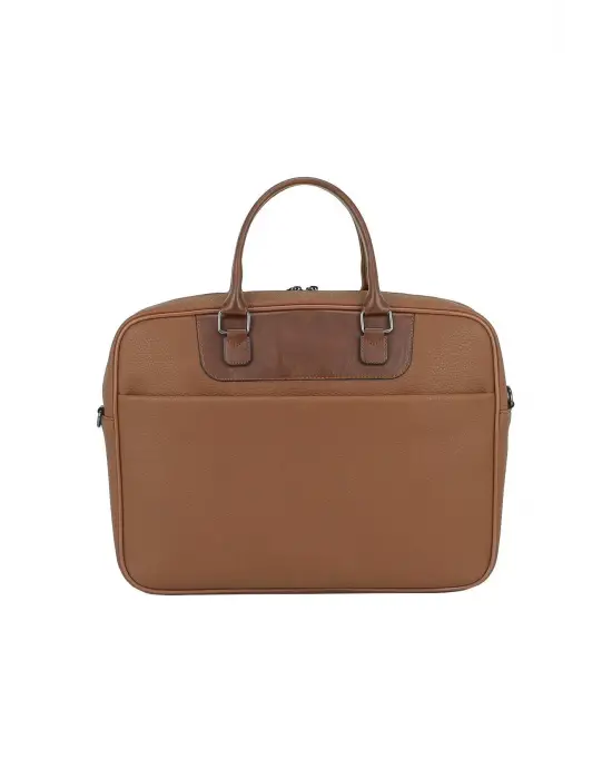 Suni Deri 15,6 inç Taba Laptop Evrak Çantası