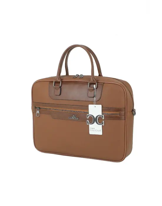 Suni Deri 15,6 inç Taba Laptop Evrak Çantası