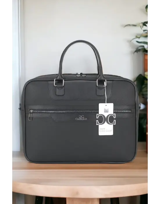 Suni Deri 15,6 inç Siyah Laptop Evrak Çantası