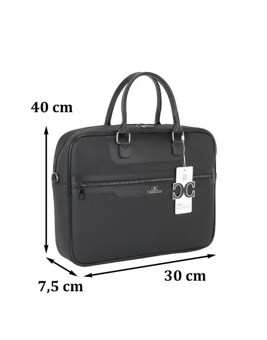 Suni Deri 15,6 inç Siyah Laptop Evrak Çantası