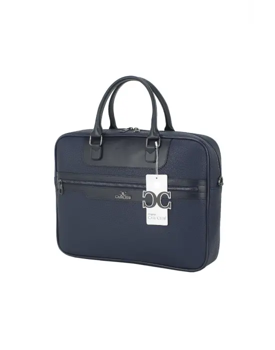 Suni Deri 15,6 inç Lacivert Laptop Evrak Çantası