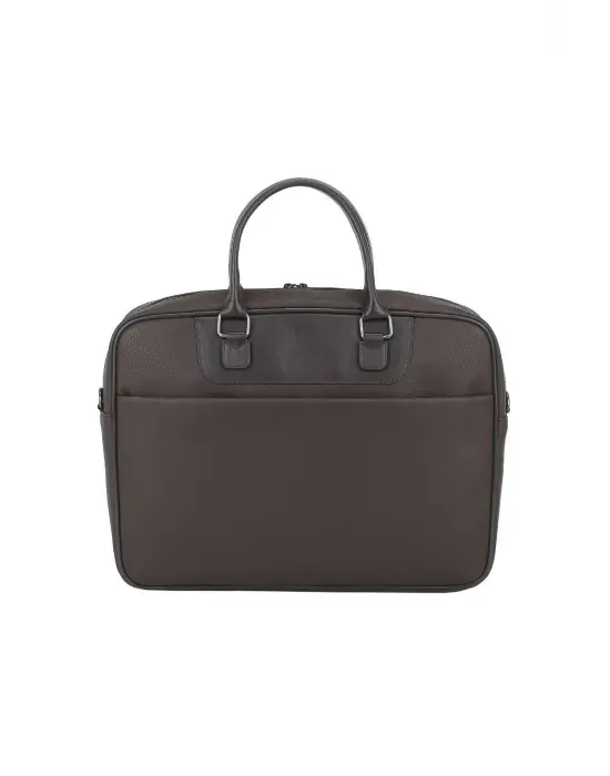 Suni Deri 15,6 inç Kahverengi Laptop Evrak Çantası