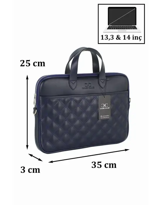 13.3-14 inç Lacivert El ve Omuz Laptop Evrak Çantası