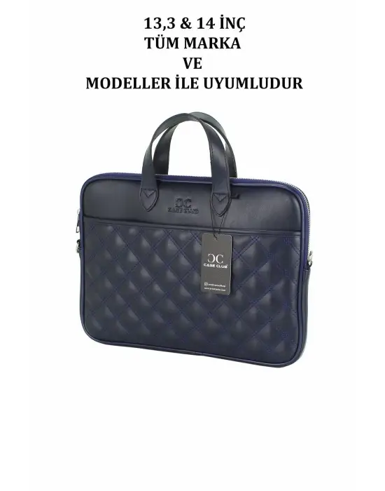 13.3-14 inç Lacivert El ve Omuz Laptop Evrak Çantası