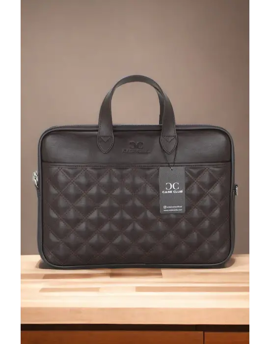 13.3-14 inç Kahverengi El ve Omuz Laptop Evrak Çantası