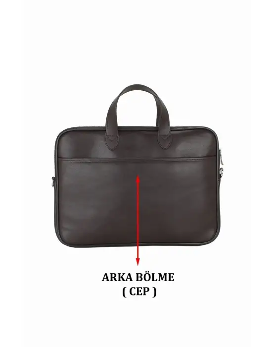 13.3-14 inç Kahverengi El ve Omuz Laptop Evrak Çantası