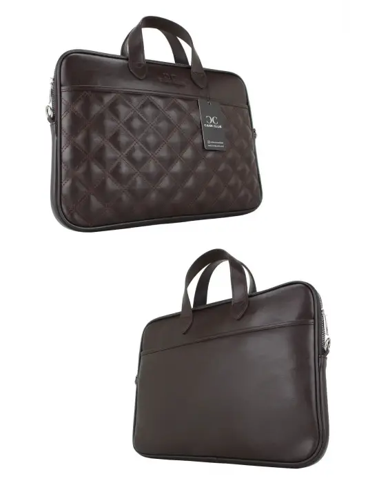 13.3-14 inç Kahverengi El ve Omuz Laptop Evrak Çantası