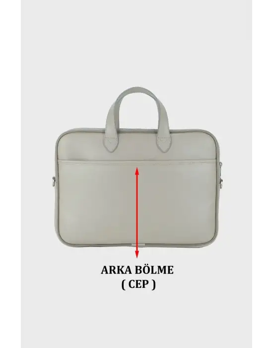 13.3-14 inç Krem El ve Omuz Laptop Evrak Çantası