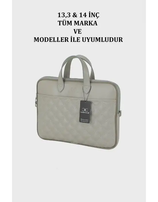 13.3-14 inç Krem El ve Omuz Laptop Evrak Çantası