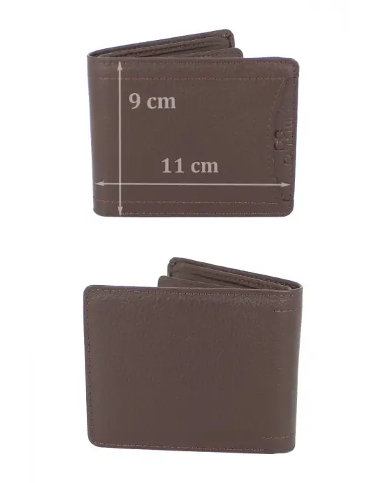Hakiki Deri Kartlık Bölmeli Kahverengi Erkek Cüzdanı