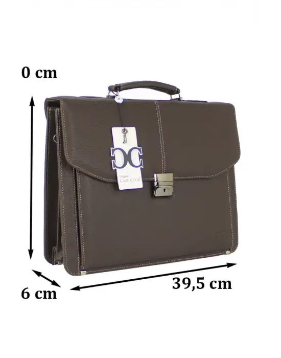 Kilitli Klasik Tarz Kahverengi Evrak / Laptop Çantası
