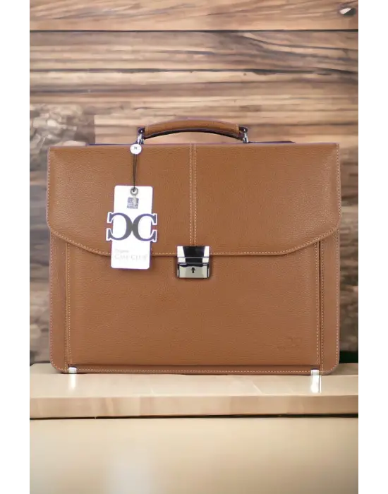 Kilitli Klasik Tarz Taba Evrak / Laptop Çantası