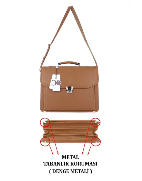 Kilitli Klasik Tarz Taba Evrak / Laptop Çantası