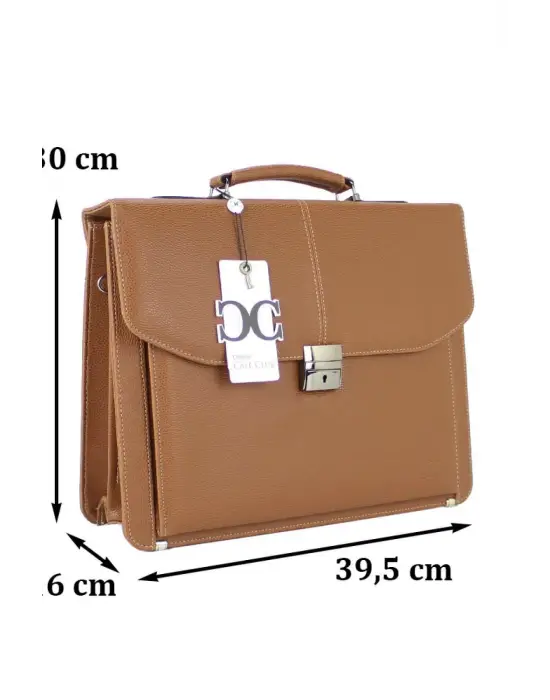 Kilitli Klasik Tarz Taba Evrak / Laptop Çantası