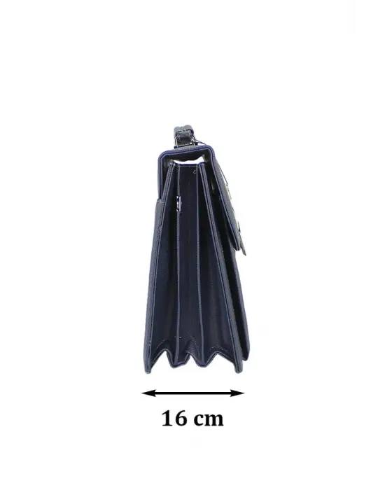 Kilitli Klasik Tarz Lacivert Evrak / Laptop Çantası