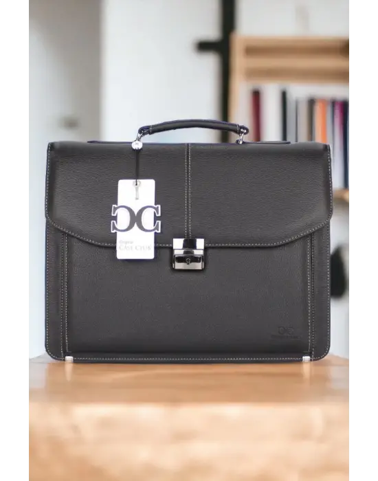 Kilitli Klasik Tarz Siyah Evrak / Laptop Çantası