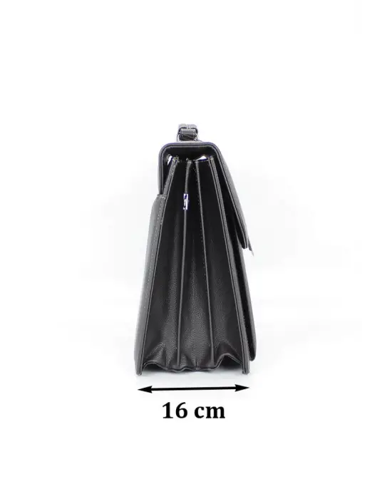 Kilitli Klasik Tarz Siyah Evrak / Laptop Çantası