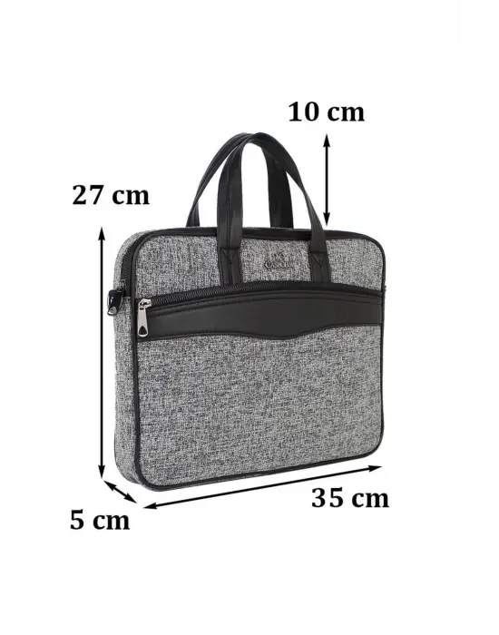 Keten Kumaş 13-14 Inç Macbook Pro Air Açık Gri Laptop Evrak Çantası