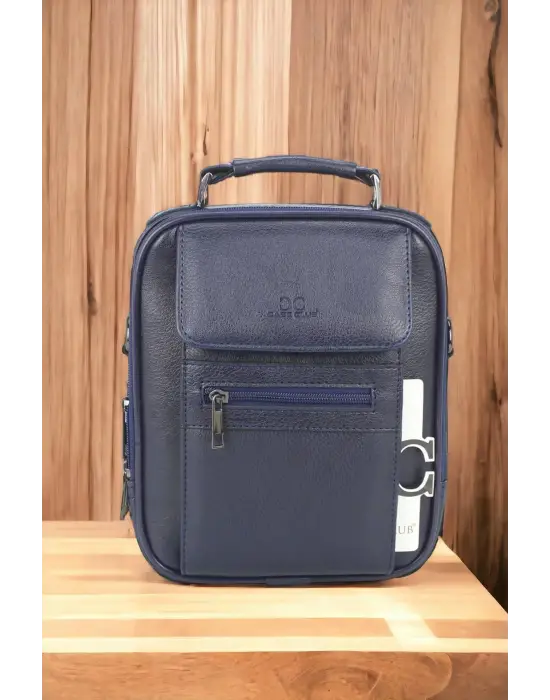 Kasalı Erkek Lacivert El ve Omuz Çantası