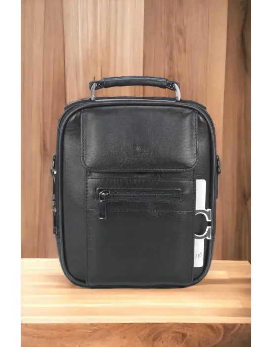 Kasalı Erkek Siyah El ve Omuz Çantası