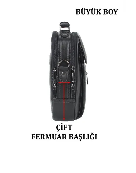 Kasalı Erkek Siyah El ve Omuz Çantası
