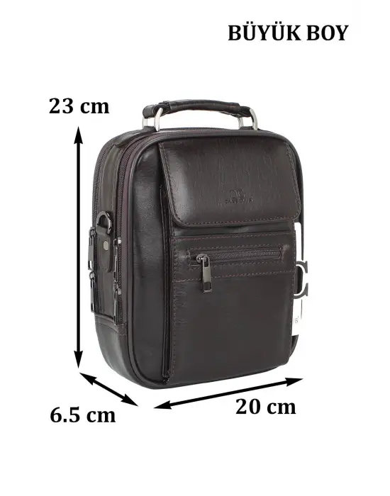 Kasalı Erkek Kahverengi El ve Omuz Çantası