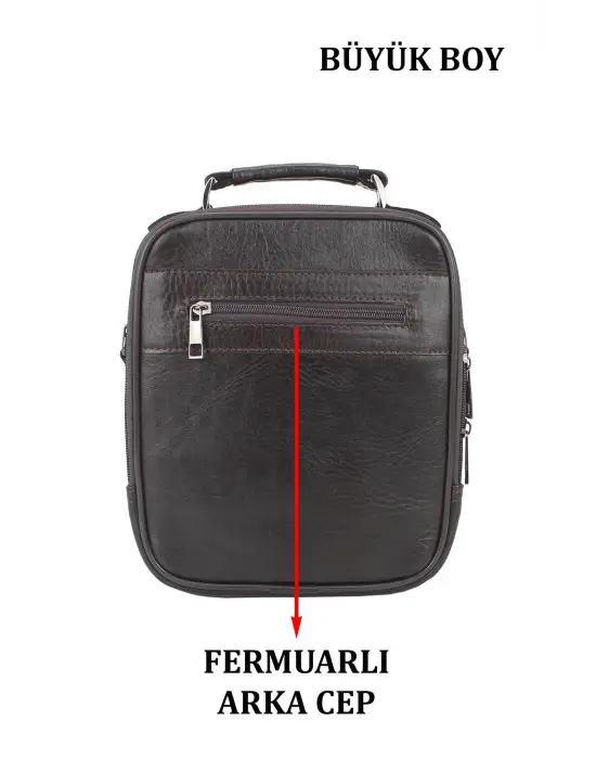 Kasalı Erkek Kahverengi El ve Omuz Çantası