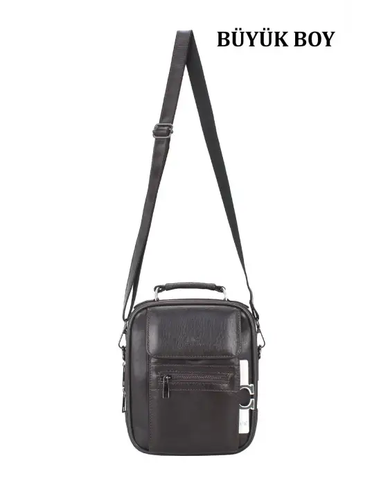 Kasalı Erkek Kahverengi El ve Omuz Çantası