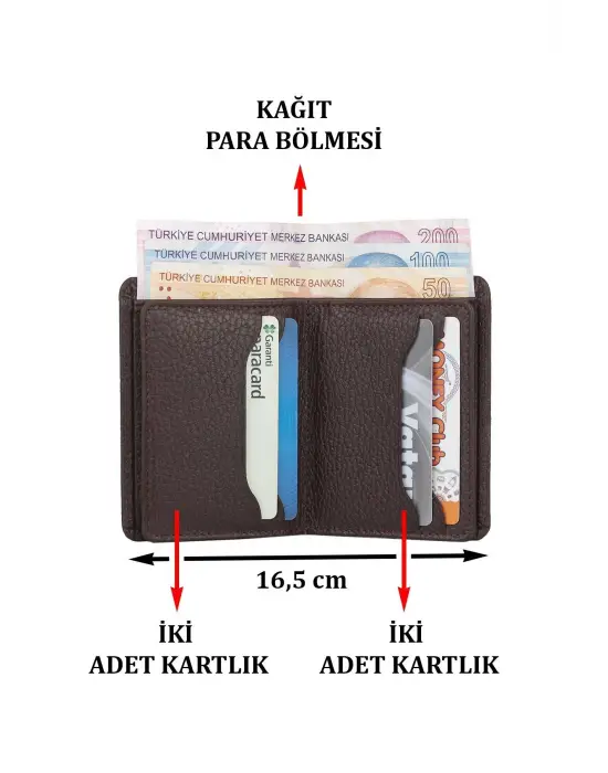 Hakiki Deri Kartlık Kartvizitlik Kahverengi Cüzdan