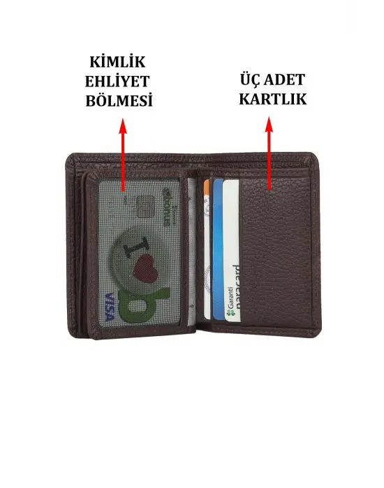 Hakiki Deri Kartlık Kartvizitlik Kahverengi Cüzdan