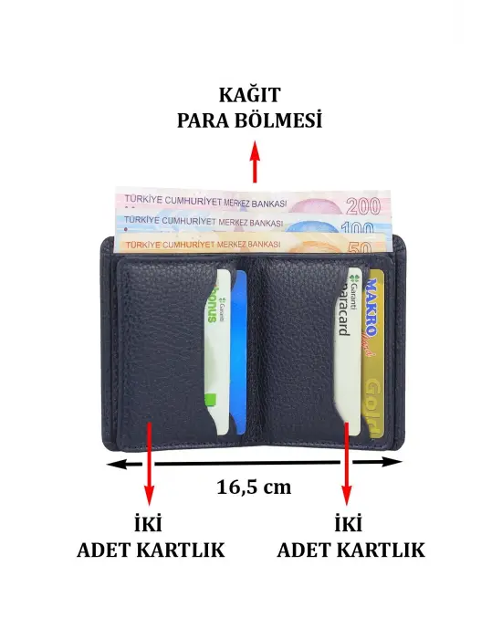 Hakiki Deri Kartlık Kartvizitlik Lacivert Cüzdan