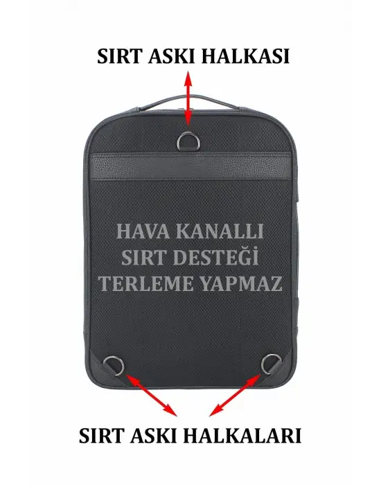 Fonksiyonel 15,6 inç Sportif Siyah Laptop Sırt Çantası