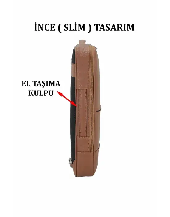 Fonksiyonel 15,6 inç Sportif Taba Laptop Sırt Çantası