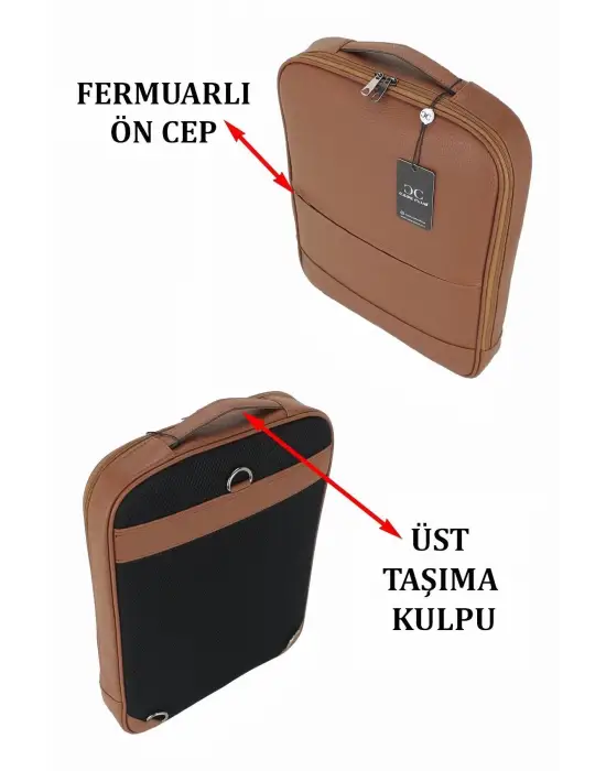 Fonksiyonel 15,6 inç Sportif Taba Laptop Sırt Çantası